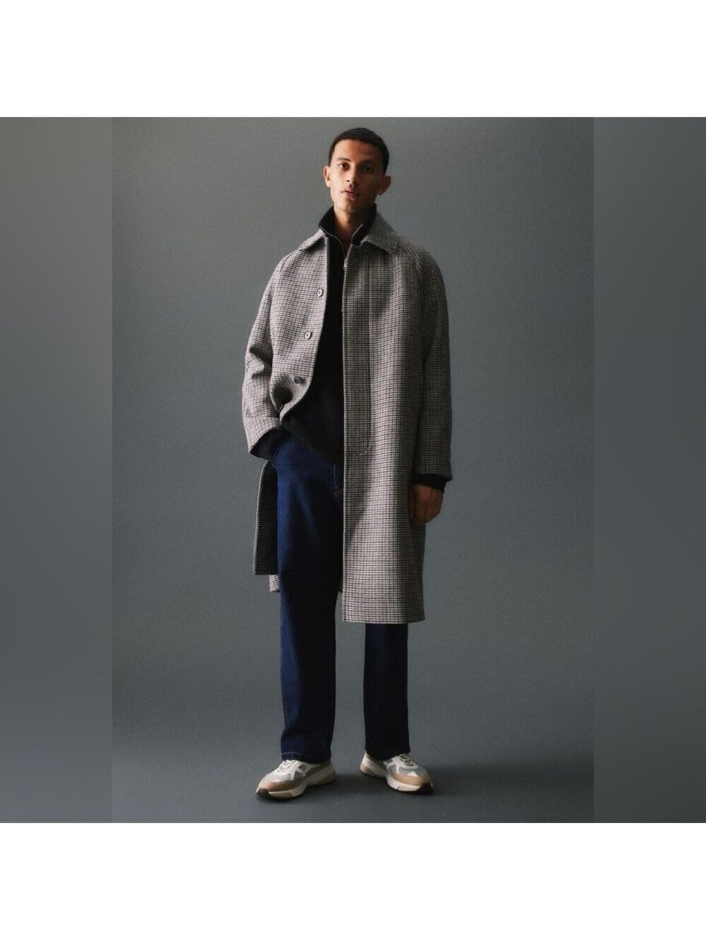 H&M Wool Blend Heritage Houndstooth Car Coat